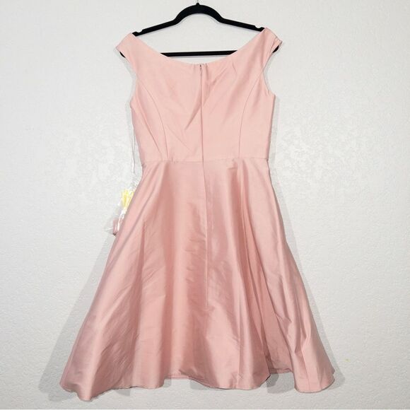 NWT Alfred Sung Twirl‎ Pink Off The Shoulder Cocktail Dress Size 8 - Picture 6 of 9